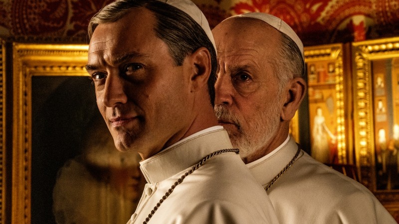 Set of «The New Pope» by Paolo Sorrentino.
in the picture  Jude Law and John Malkovich.
Photo by Gianni Fiorito
This photograph is for editorial use only, the copyright is of the film company and the photographer assigned by the film production company an